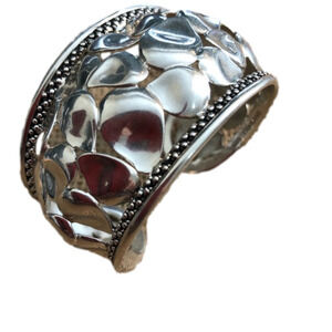 Michael Dawkins 925 Sterling Petal Cuff Bracelet